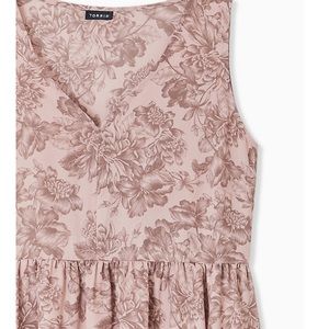 Torrid  Floral Georgette Peplum Sleeveless Blouse